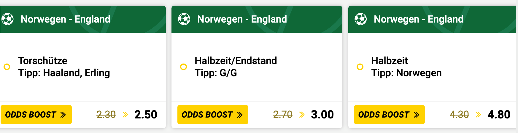 Norwegen – England