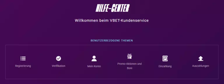 VBET HIlfe center